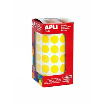 Afbeelding van Apli kids 4855 rol met 2832 ronde stickers, 15 mm, geel