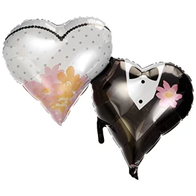 Afbeelding van Anagram Ballon Supershape 76 X 63 Cm Folie Zwart/wit 2 delig