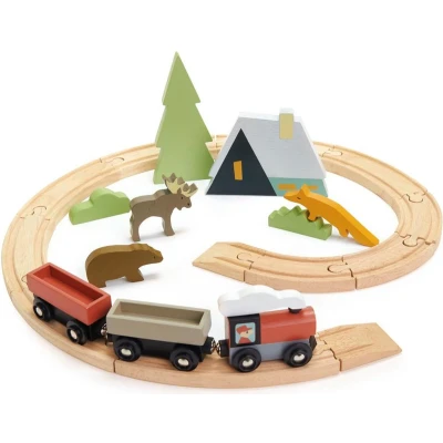 Afbeelding van Tender leaf toys treinbaan in het bos