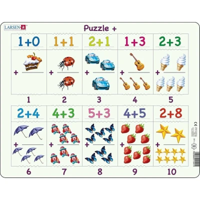 Afbeelding van Larsen Legpuzzel Maxi Leren Optellen 20 Stukjes