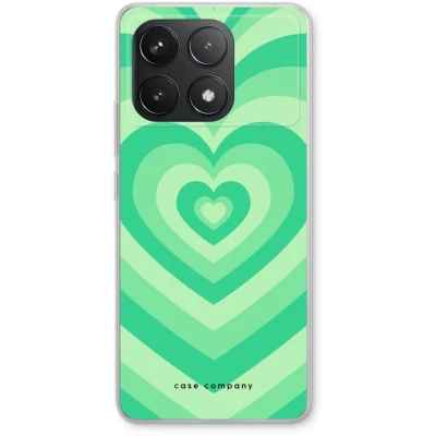 Afbeelding van Case Company® hoesje geschikt voor Xiaomi Redmi K70 Hart Groen Soft Cover Telefoonhoesje Bescherming aan alle Kanten en Schermrand