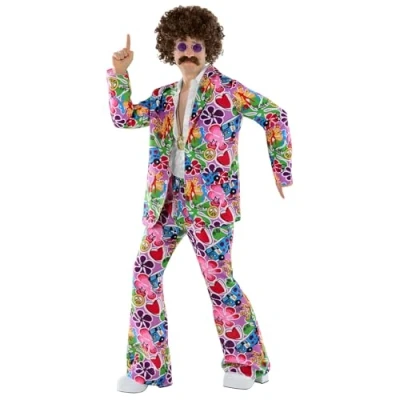 Afbeelding van Fun Shack hippie kostuum voor heren, outfit jaren 70, 60 Halloween maat M