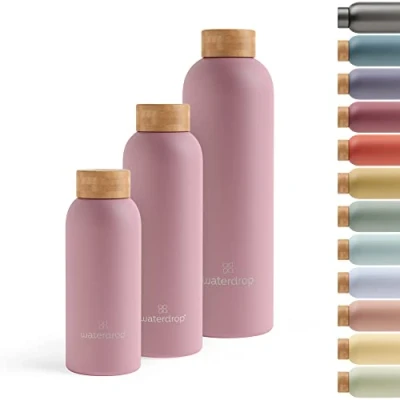 Afbeelding van Waterdrop Stalen Fles Pastel Pink Matt 600ml