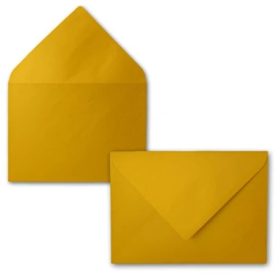 Afbeelding van FarbenFroh van GUSTAV NEUSER Enveloppen, 50 metallic, goud, glanzend, DIN C5, 22,9 x 16,2 cm, natte plakrand zonder venster, wenskaarten