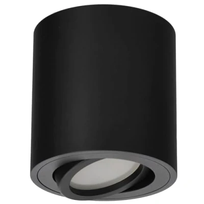 Afbeelding van EDO, MALDA Zwarte opbouwplafondlamp met GU10 IP20, 220 240V, opbouw plafondlamp downlight aluminium rond EDO777233 zwart
