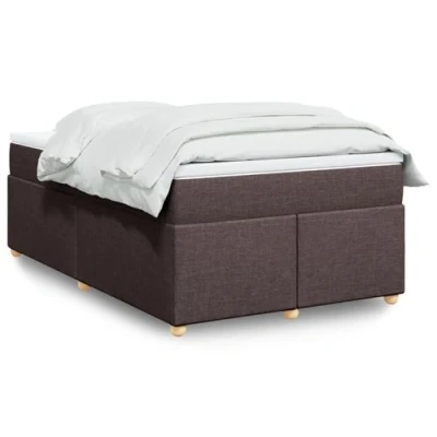 Afbeelding van vidaXL Boxspring met matras stof donkerbruin 120x190 cm