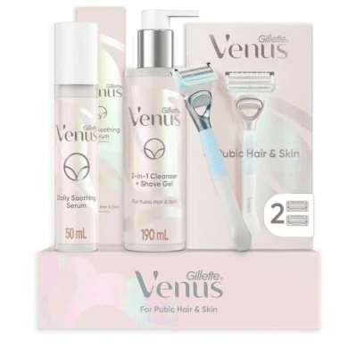 Afbeelding van Gillette Venus Satin Care Voor Huid En Schaamhaar Verzachtend Serum Dagelijks Gebruik 3 X 50 ml