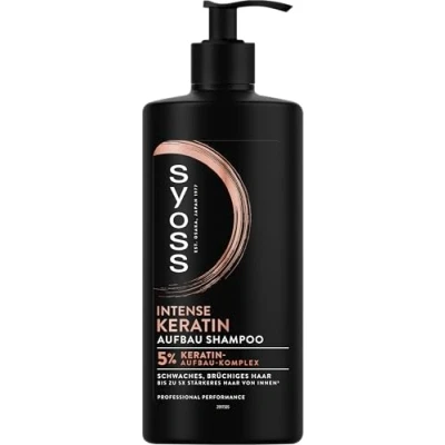 Afbeelding van Syoss Keratine shampoo (440 ml), zwak en broos haar, vult het haar maakt de haarvezel glad, formule met Lotus &amp; Amino Blue Complex