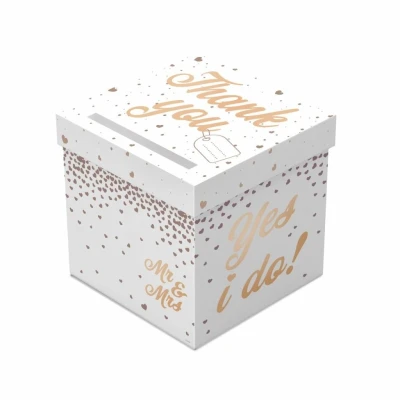 Afbeelding van Kaartenbox Bruiloft Mr &amp; Mrs Rose Goud