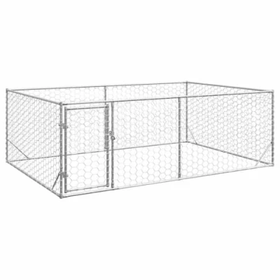 Afbeelding van vidaXL Hondenkennel voor buiten met deur 3x2x1 m gegalvaniseerd staal