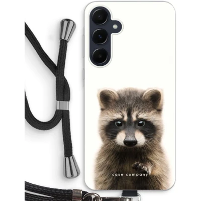 Afbeelding van Case Company® hoesje met Koord geschikt voor Samsung Galaxy A55 Rocco Telefoonhoesje Zwart Bescherming aan alle Kanten en Over de Schermrand
