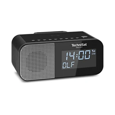 Afbeelding van TechniSat VIOLA CR 1 Dab+ wekkerradio met draadloos opladen (Dab, FM, twee alarmen, snooze, slaapfunctie, USB oplaadfunctie, hoofdtelefoonaansluiting, 3,3 W, 3,5 inch display, voeding) zwart