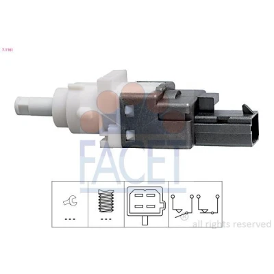Afbeelding van FACET 7.1161 Remlichtschakelaar Mechanisch Made in Italy OE Equivalent FIAT: 500 Hatchback, Ducato III Van, Punto Hatchback