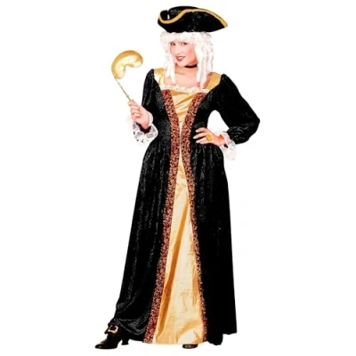 Afbeelding van Widmann Middeleeuwen &amp; Renaissance Kostuum Venetiaanse Edelvrouw Federica Wit / Beige, Goud Medium Carnavalskleding Verkleedkleding