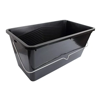 Image de ProDec 25 liter extra grote kunststof verfbak 100% gerecycled met metalen handvat voor alle soorten verf en pasta, geschikt verfrollers tot 15