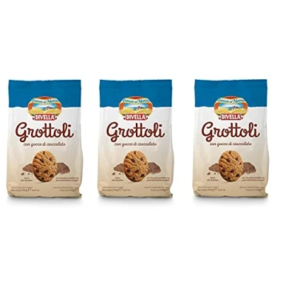 Afbeelding van Divella Grottoli con gocce di cioccolato Italiaanse koekjes met chocoladedruppels, 700 g, 6 stuks