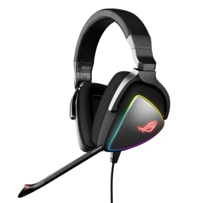 Afbeelding van Asus ROG Delta Over Ear headset Gamen Kabel Stereo Zwart Ruisonderdrukking (microfoon) Volumeregeling, Microfoon uitschakelbaar (mute)