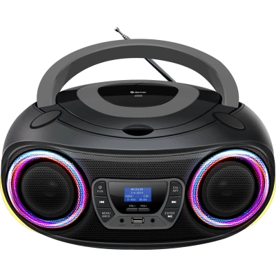 Afbeelding van Denver Draagbare DAB Radio CD Speler Kinderen Bluetooth Lichteffecten Boombox AUX FM TDB212GREY