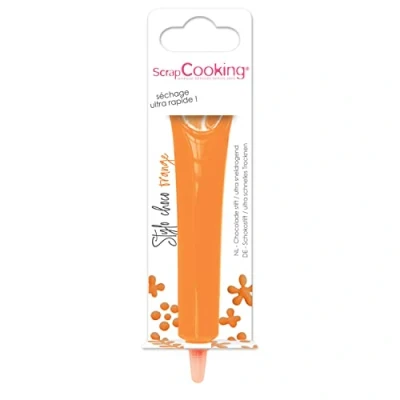 Image de ScrapCooking Stylo Choco Orange Crayon Alimentaire Pâtisserie 25 g Décoratif Comestible Écrire &amp; Dessiner sur Desserts, Gâteaux Biscuits Anniversaire Halloween 6808
