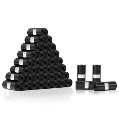 Afbeelding van Diboniur 600 stuks hondenpoepzakjes, zwart, robuust en waterdicht, parfumvrij (40 rollen, 15 per rol)