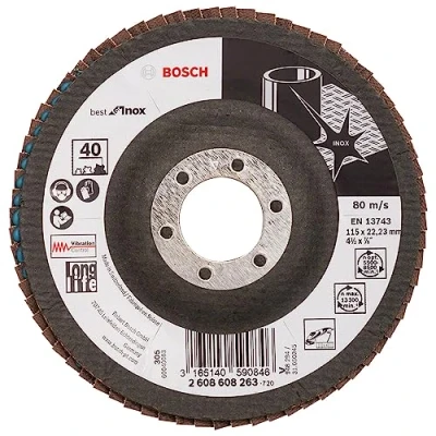 Afbeelding van Bosch Accessories 2608608263 X581 Lamellenschijf Diameter 115 mm Boordiameter 22.33 RVS 1 stuk(s)
