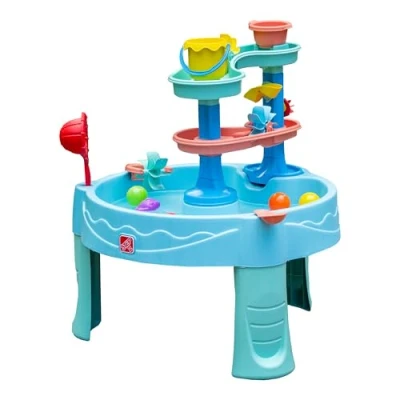 Afbeelding van Step2 Double Spin &amp; Showers Watertafel Inclusief speelballen, zeediertjes en wateraccessoires Waterspeelgoed voor kind Activiteitentafel met water de tuin / buiten