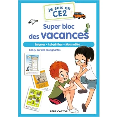 Afbeelding van Je suis en CE2 Super bloc des vacances: Ã‰nigmes Labyrinthes Mots mÃªlés