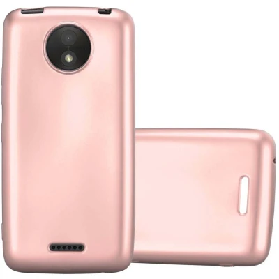 Afbeelding van Cadorabo Hoesje geschikt voor Motorola MOTO C PLUS in METALLIC ROSE GOUD Beschermhoes gemaakt van flexibel TPU silicone Case Cover
