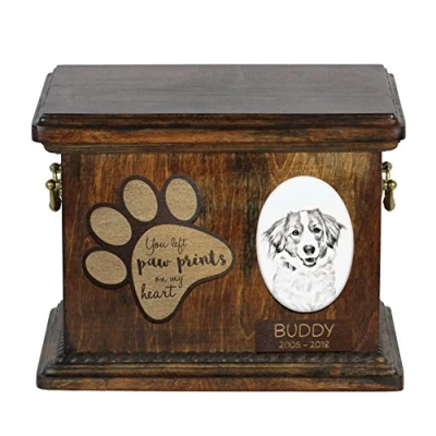 Afbeelding van Kooikerhondje urn hond gepersonaliseerde met foto voor hondenas