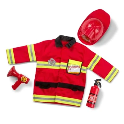 Afbeelding van Melissa &amp; Doug Brandweerman, Rollenspel Fantasie Kostuum,Halloween Costume, Fantasiespel, Kinderkostuum, 3+, Cadeau voor jongens en meisjes