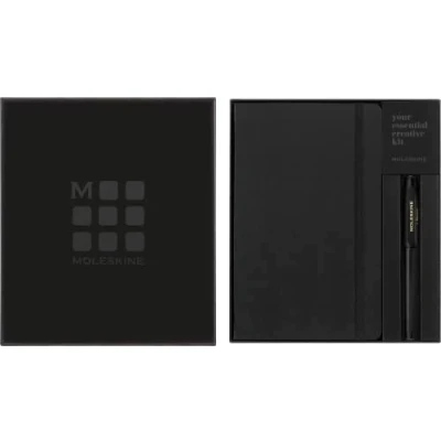 Image de Coffret Moleskine Kaweco Stylo roller et Carnet ligné Noir