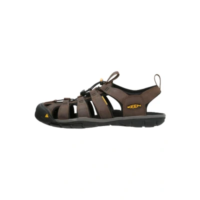 Afbeelding van Keen Clearwater CNX Outdoorsandalen, Heren, Maat: 45, Dark earth/black Leer en textiel