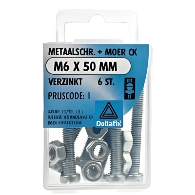 Afbeelding van M.schroef moer ck m6x50mm 6st Deltafix