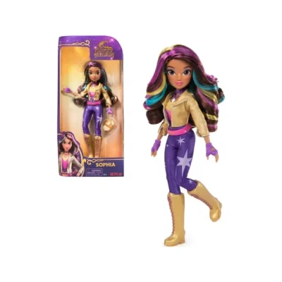 Afbeelding van Unicorn Academy Pop Sophia Gemaskerd Bal met 9 poppenaccessoires en regenbooghaar