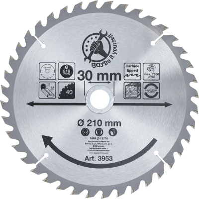 Afbeelding van BGS HM cirkelzaagblad Ø 210 x 30 2,6 mm 40 tanden