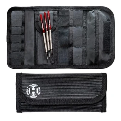 Afbeelding van Harrows Darts Blaze Compacte dartbehuizing voor 3 dartpijlen en accessoires, carbon polymeer beschermend materiaal, professionele accessoires voor, zwart., Modern