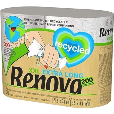 Afbeelding van Renova 200092167 papieren handdoek Xxl 2 rollen wit 23 m