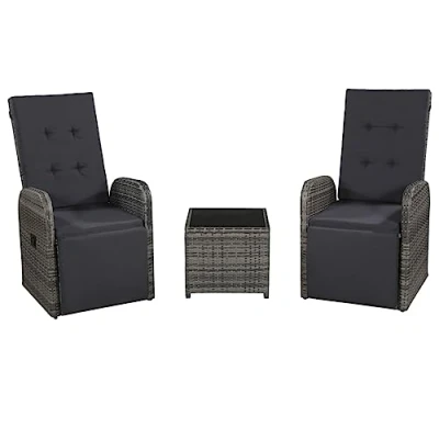 Afbeelding van vidaXL Set van 3 tuinstoelen, polyrotan, tuinstoel, zitgroep