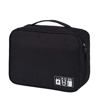 Afbeelding van Tas voor elektronische accessoires, organizer elektronica universele organizertas kabels, zwart