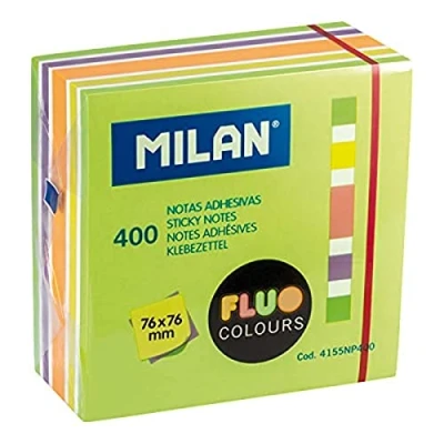 Afbeelding van MILAN Zelfklevende notities, neonkleuren, 76 x mm, 400 stuks
