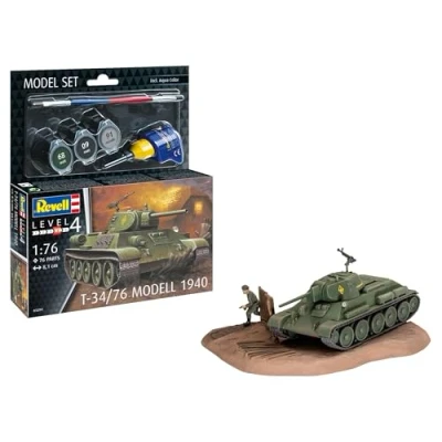 Afbeelding van 1:76 Revell 63294 T 34/76 Modell 1940 Tank Model Set Plastic Modelbouwpakket