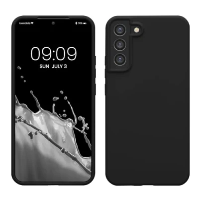 Afbeelding van kwmobile telefoonhoesje geschikt voor Samsung Galaxy S22 Plus Hoesje met siliconen coating Smartphone case in mat zwart