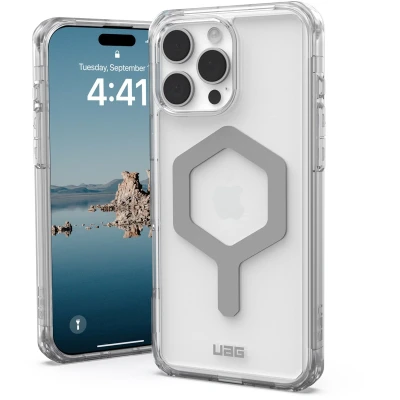 Afbeelding van Urban Armor Gear Plyo Hoesje Geschikt voor Apple iPhone 16 Pro Max Compatibel met MagSafe Back Cover Magneet Militaire Standaard Ice Zilver