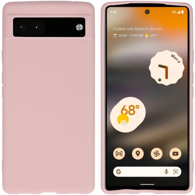 Afbeelding van iMoshion Hoesje Geschikt voor Google Pixel 6a Siliconen Color Backcover lichtroze