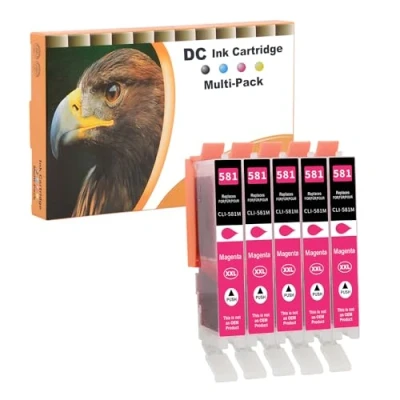 Afbeelding van D&amp;C 5 stuks magenta inktcartridges compatibel met Canon CLI 581 XXL voor Pixma TR7550 TR8550 TS6150 TS6151 TS6250 TS6251 TS8150 TS8151 TS8152 TS8250 TS8251 TS82551 2