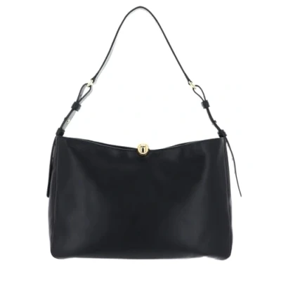 Afbeelding van FURLA Leren Schoudertas Sfera Soft Shoulder Bag Nero Zwart