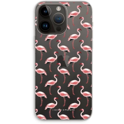 Afbeelding van Case Company® hoesje geschikt voor iPhone 14 Pro Max Flamingo Soft Cover Telefoonhoesje Bescherming aan alle Kanten en Schermrand