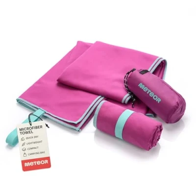 Afbeelding van Microvezelhanddoeken, sporthanddoek, badhanddoek, strandlaken, zeer absorberend, sneldrogend en zacht, compact, voor fitness, sauna, sport (aubergine, M 50 x 90 cm)