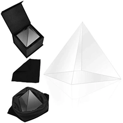 Afbeelding van Belle Vous K9 Kristal Piramide Prisma 8 x 9,7cm Fotografie Refractie met Velours Buideltje, Microvezel Doek en Cadeaudoos Lens Voor Licht Spectrum Regenbogen
