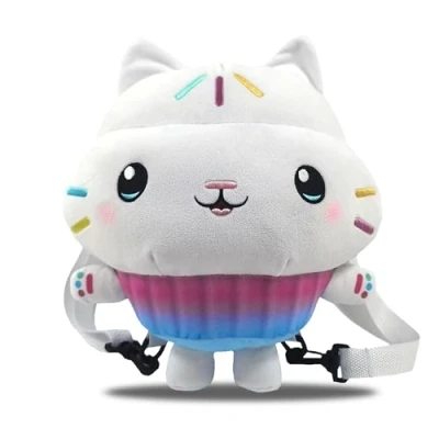 Afbeelding van CyP Brands Gabby Rugzak voor kinderen, pluche muffin, met verstelbare en afneembare riemen, kleur wit, officieel product, Estandaard, casual, Wit., informeel